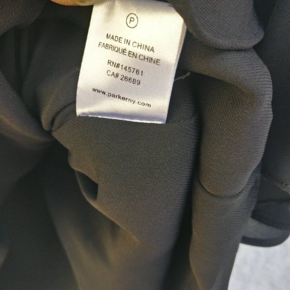 Parker Black Ruffled Dress size 4, Lightweight Short Black Dress fully Lined - Picture 4 of 6